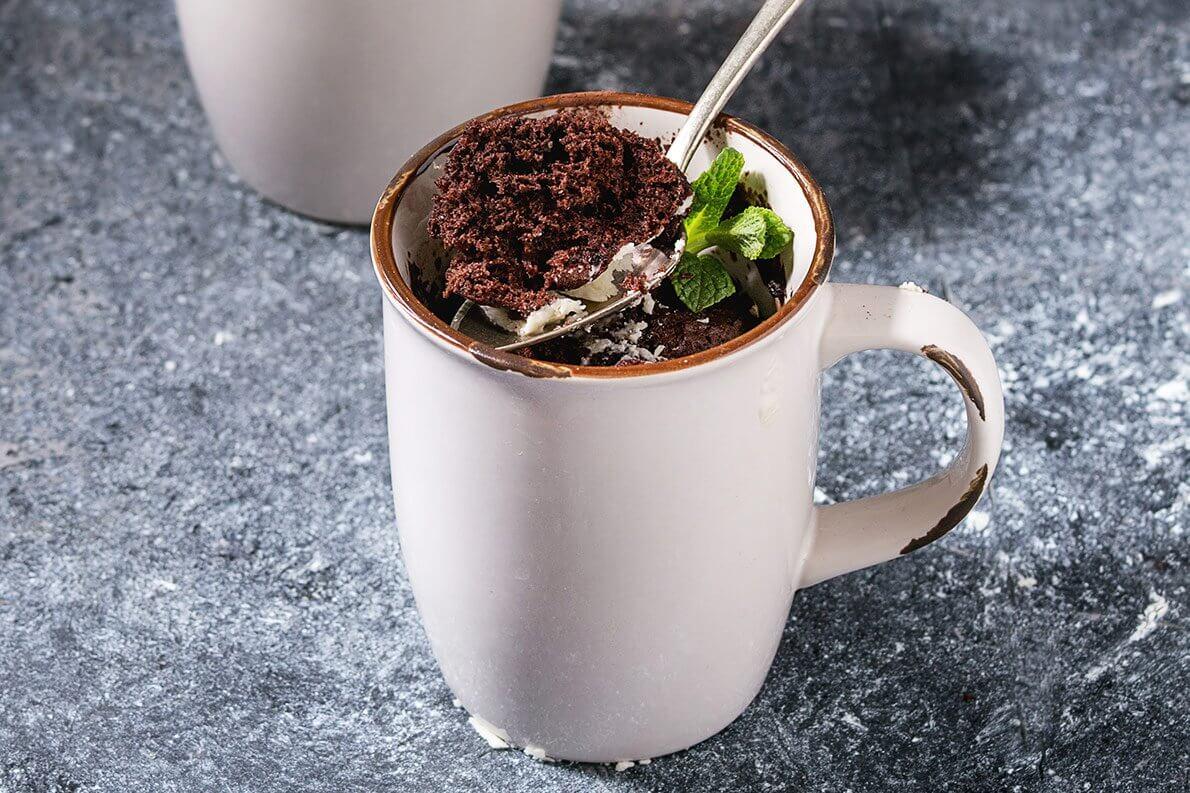 Receita de Bolinho de Caneca de Cacau sem Açúcar